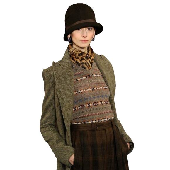 Ralph Lauren Collection Purple Label Wool Cashmere Long Coat Tweed Runway 10 M/L - Picture 8 of 10